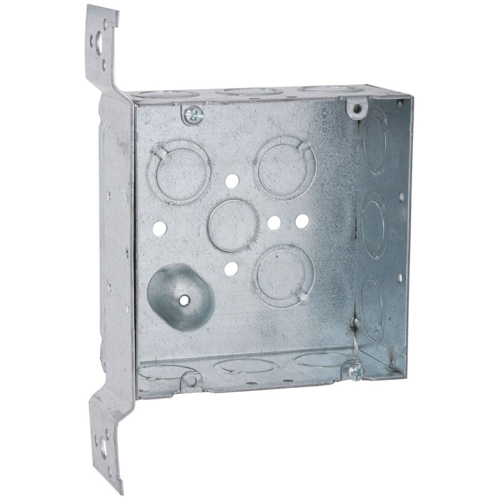 Raco 254 4-11/16 x 4-11/16 x 2-1/8 Inch 42 In Steel Drawn Square Outlet Box Raco 254 4-11/16 x 4-11/16 x 2-1/8 Inch 42 In Steel Drawn Square Outlet Box