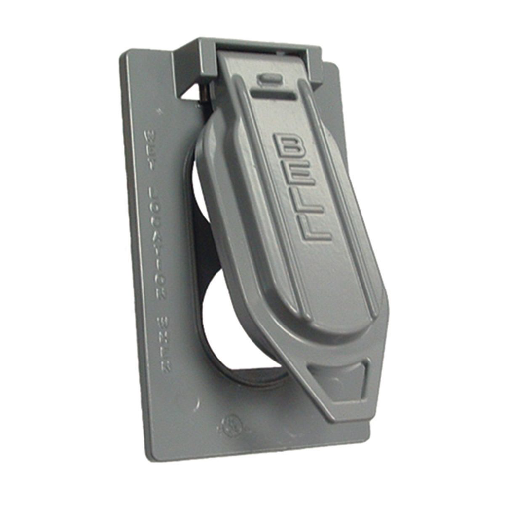 Raco 5146-0 Gray Die-Cast Aluminum 1-Gang Weatherproof Outlet Duplex Cover with Gasket Raco 5146-0 Gray Die-Cast Aluminum 1-Gang Weatherproof Outlet Duplex Cover with Gasket