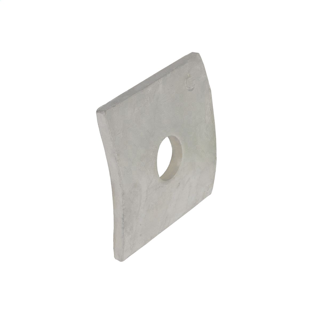 WASHER, SQ CURVED, 11/16in HOLE, 3in SQ WASHER, SQ CURVED, 11/16in HOLE, 3in SQ