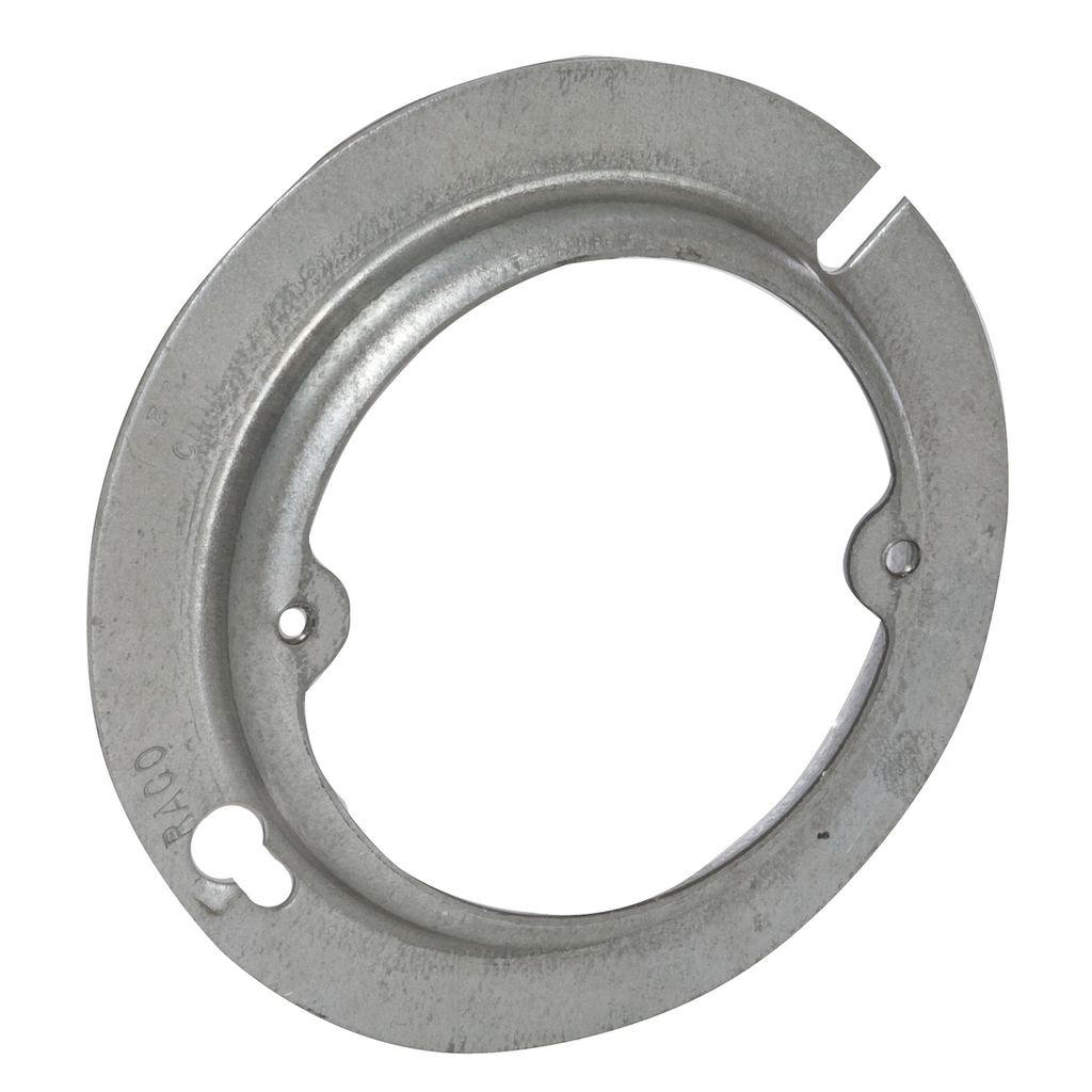 RACO 732 4 Inch 1 Inch Raised 6.5 In Pre-Galvanized Steel Round Open Ear Ceiling Box Cover RACO 732 4 Inch 1 Inch Raised 6.5 In Pre-Galvanized Steel Round Open Ear Ceiling Box Cover