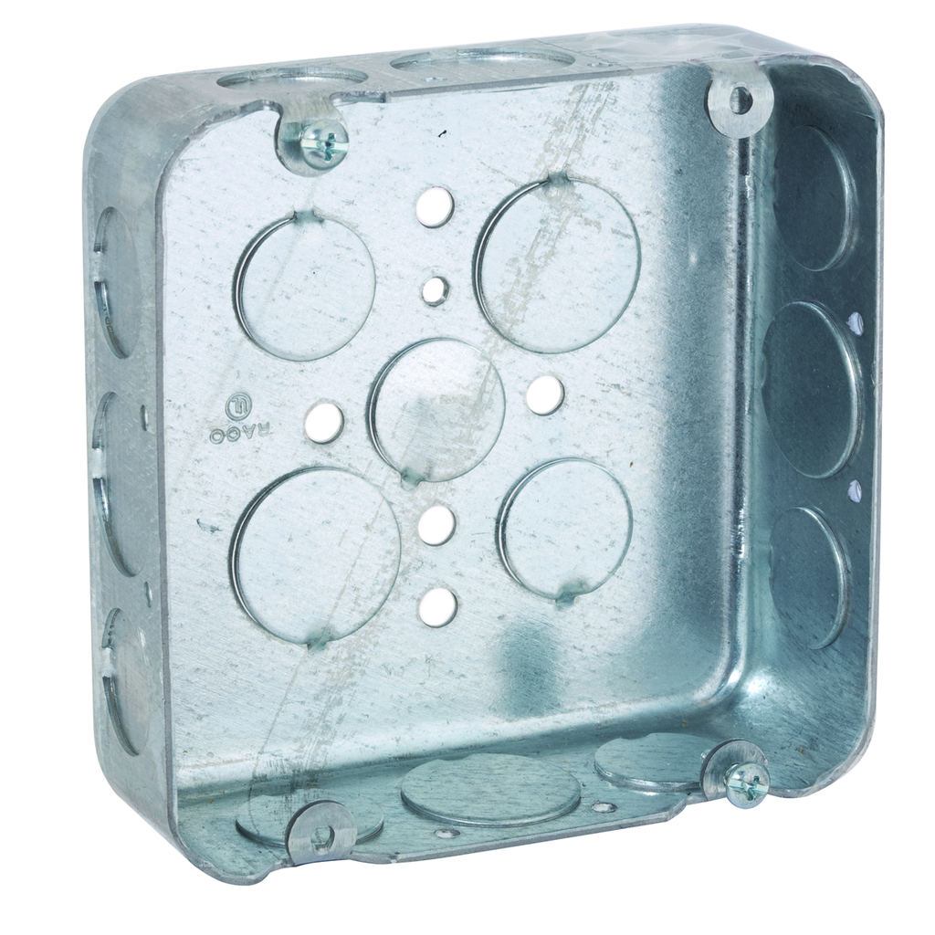RACO 247 4-11/16 x 4-11/16 x 1-1/2 Inch 29.5 In Pre-Galvanized Steel Screw Mount Drawn Square Box RACO 247 4-11/16 x 4-11/16 x 1-1/2 Inch 29.5 In Pre-Galvanized Steel Screw Mount Drawn Square Box