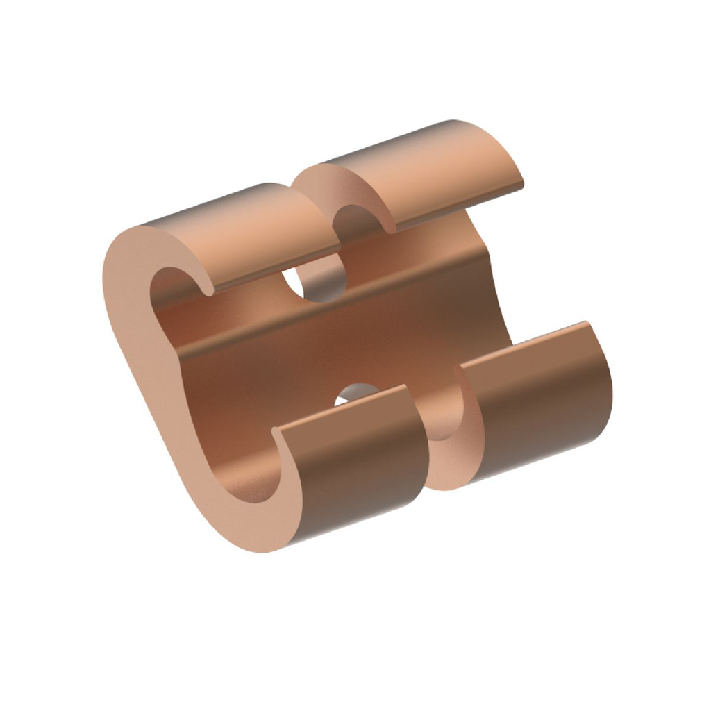 Product image for Burndy YGHHC34C29 Compression ground connector, Material: Copper, Range Run: 300 Kcmil-500 Kcmil, Tap: 3/0 Str-250 Kcmil