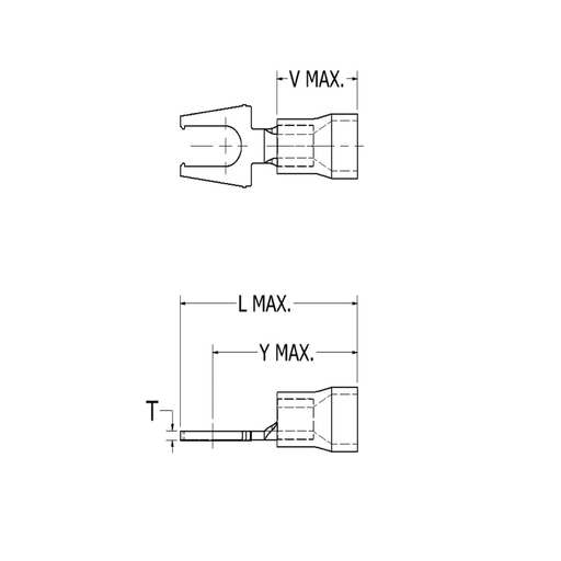 Burndy TP1010LF Vinyl Locking Fork Terminal For 12 10 AWG