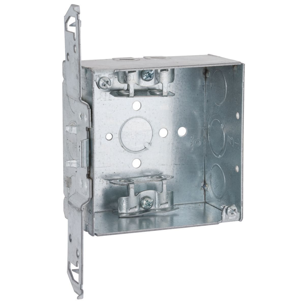 RACO 241 4 x 4 x 2-1/8 Inch 30.3 In Pre-Galvanized Steel TS Bracket Flush/Ceiling/Wall Mount Welded Square Box RACO 241 4 x 4 x 2-1/8 Inch 30.3 In Pre-Galvanized Steel TS Bracket Flush/Ceiling/Wall Mount Welded Square Box