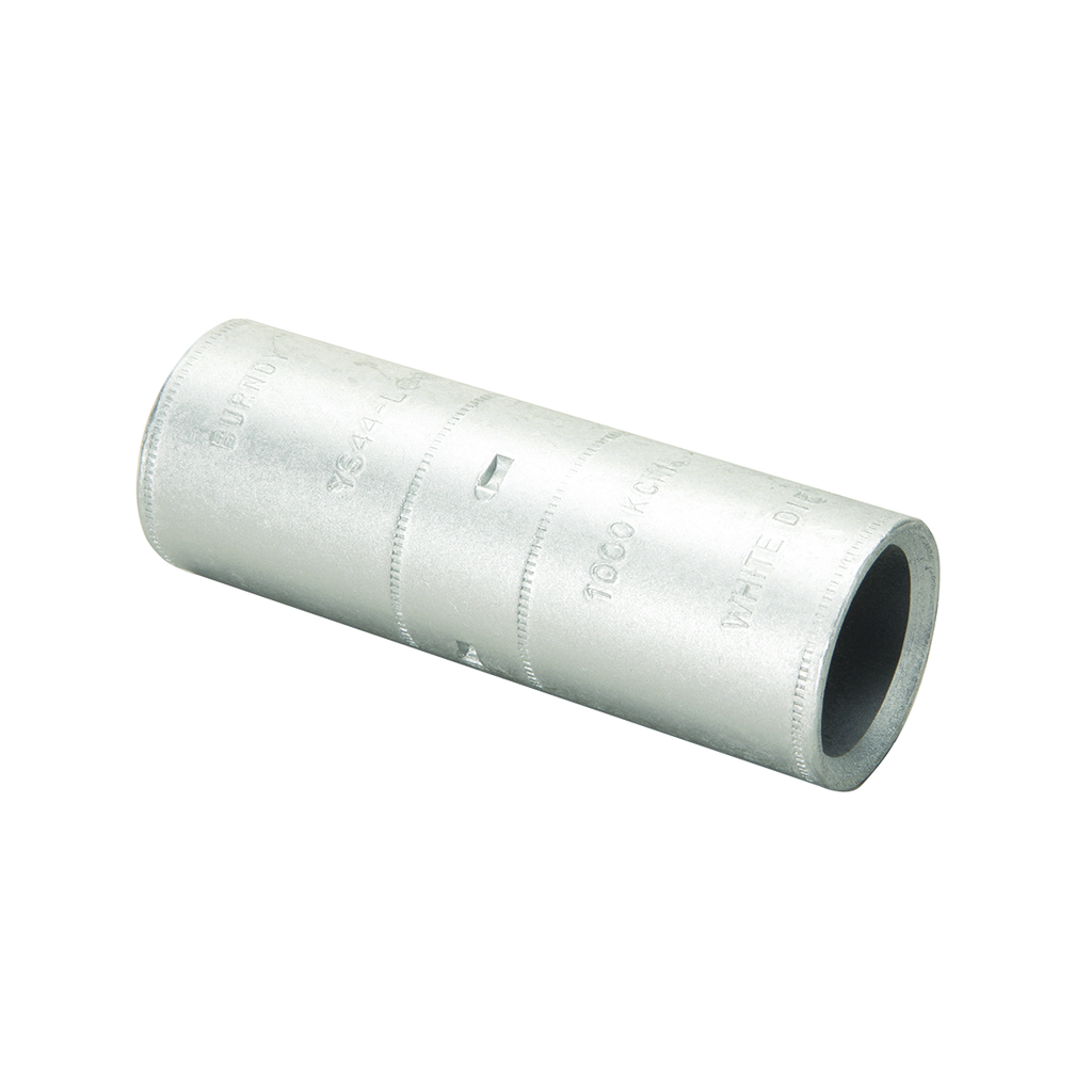 Product image for Burndy YS44L 1000 kcmil CU, Standard Barrel, Internal Chamfer, Tin Plated, UL/CSA, 90.C, Up to 35kV, WHITE Color Code, 27 Die Index