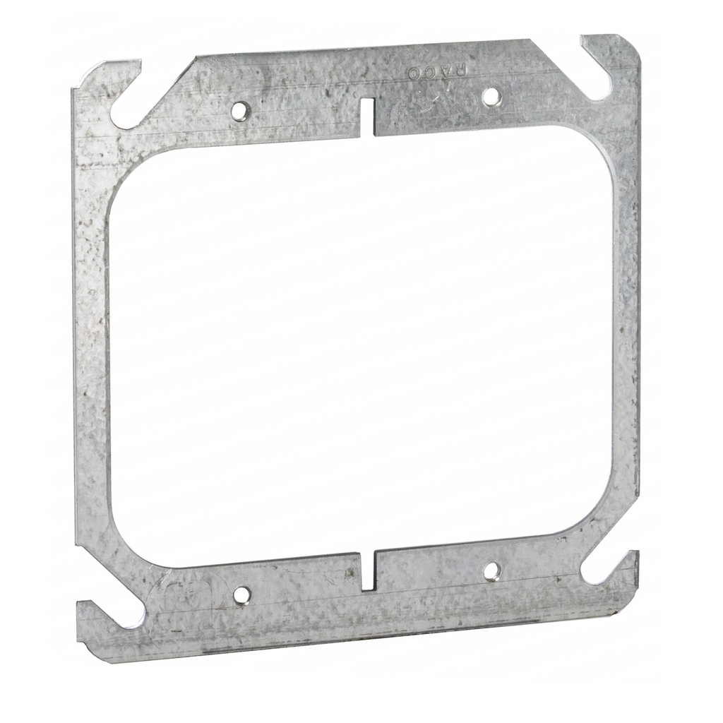 Raco 791 Steel 2-Device 4 Inch Square Outlet Box Flat Mud Ring Raco 791 Steel 2-Device 4 Inch Square Outlet Box Flat Mud Ring
