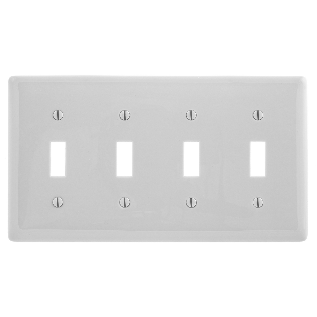 Product image for Hubbell NP4OW WALLPLATE, 4-G, 4) TOG, OW