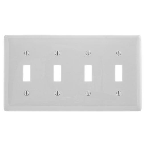 Product image for Hubbell NP4OW WALLPLATE, 4-G, 4) TOG, OW
