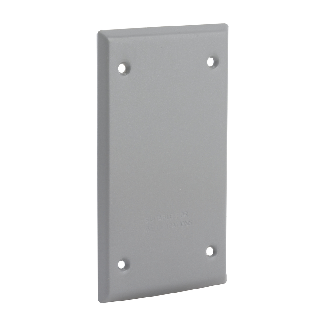 Bell 5174-0 1-Gang Gray Powder Coated Metallic Vertical/Horizontal Box Mount Blank Weatherproof Box Cover Bell 5174-0 1-Gang Gray Powder Coated Metallic Vertical/Horizontal Box Mount Blank Weatherproof Box Cover