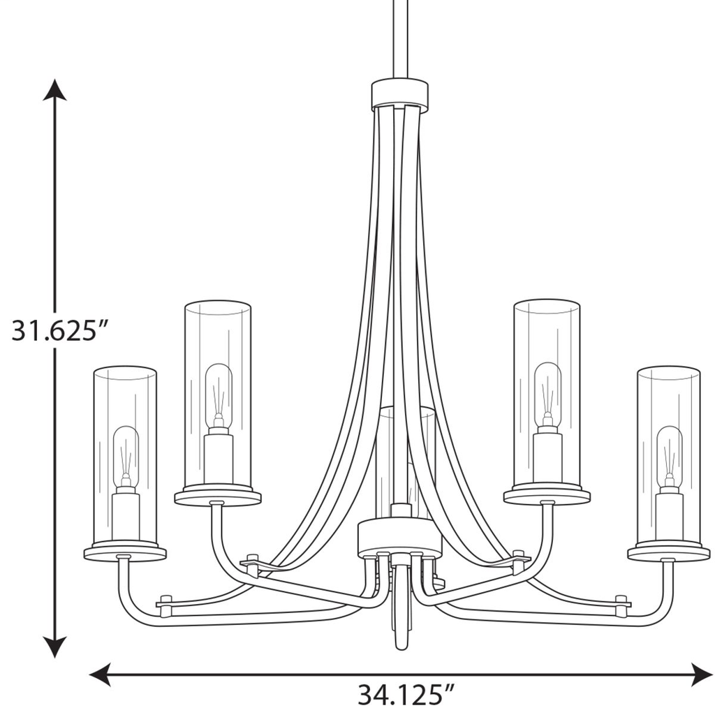 Riley Collection's Five-Light Black Chandelier