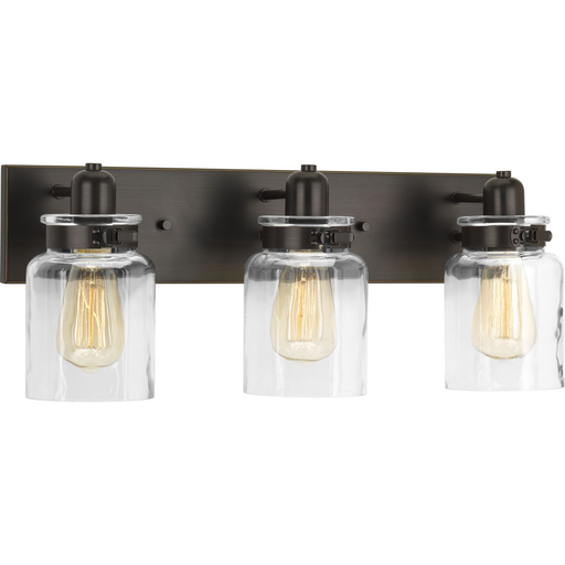Product image for Progress P300047-020 Calhoun Collection Three-Light Antique Bronze Clear Glass Farmhouse Bath Vanity Light