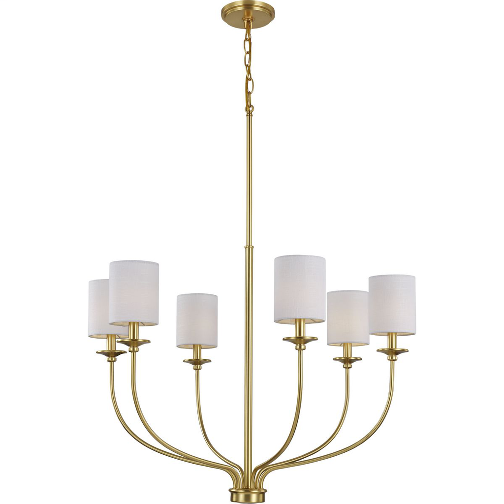 Bonita Collection Six-Light Satin Brass Foyer Chandelier