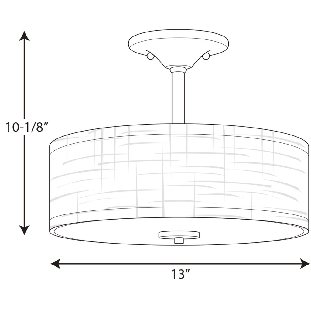 Inspire Collection 13" Two-Light Semi-Flush