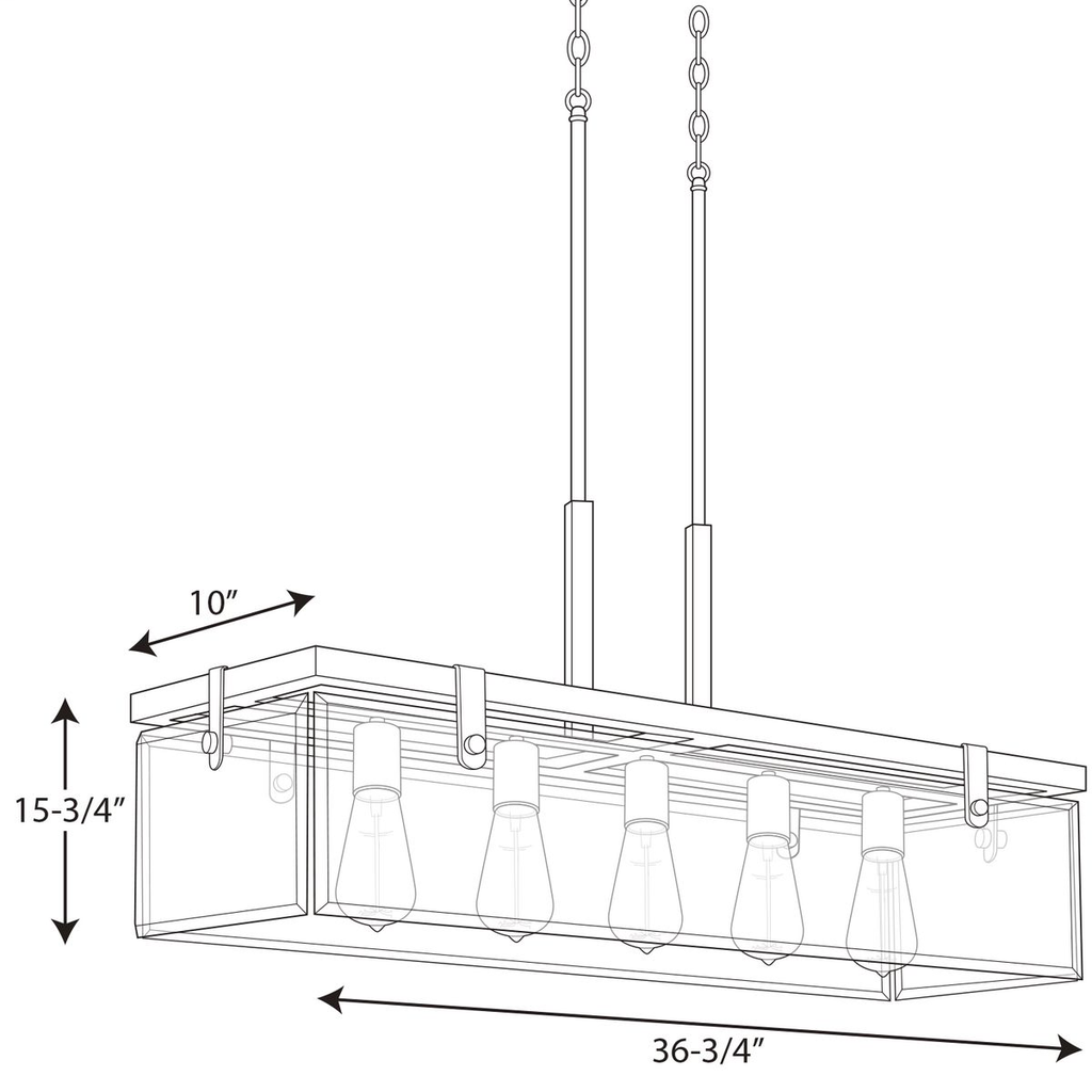 Glayse Five-Light Linear Chandelier