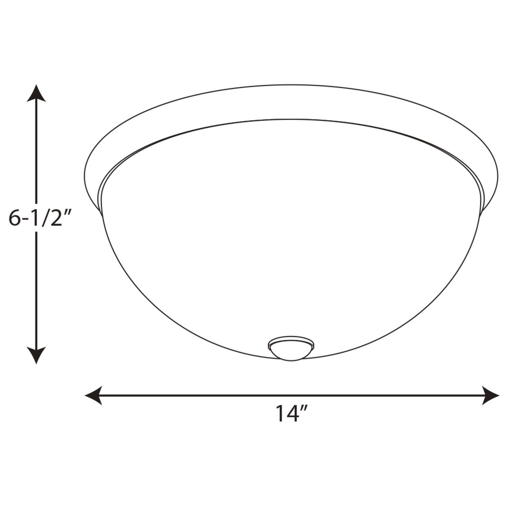 Two-Light 14" Glass Dome Flush Mount