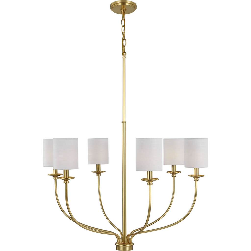 Bonita Collection Six-Light Satin Brass Foyer Chandelier