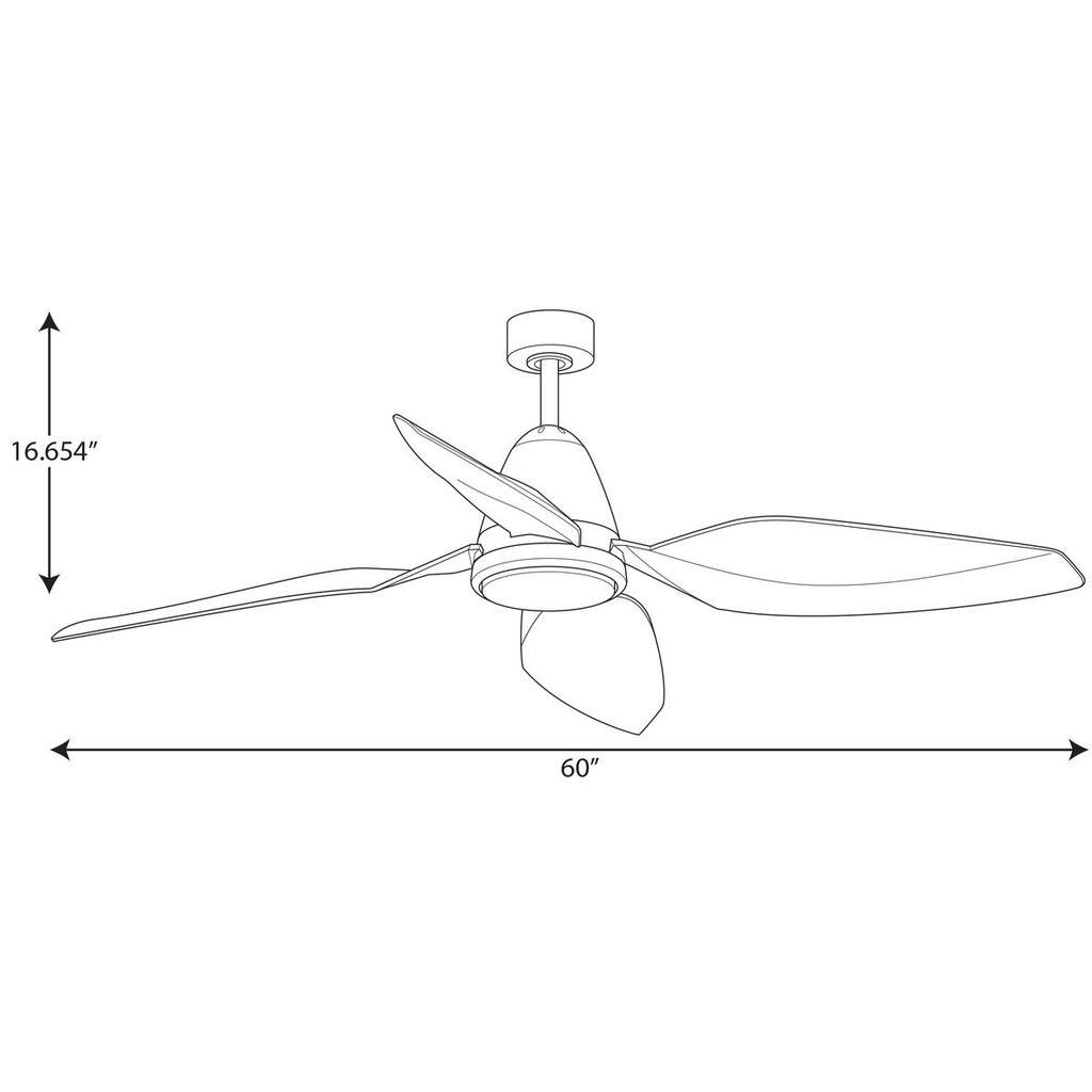 Holland Collection 60" Four-Blade Black Ceiling Fan