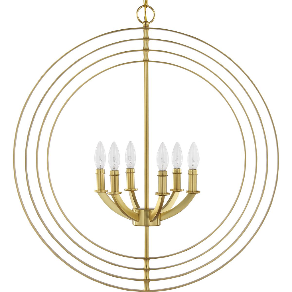 Equinox Collection Satin Brass Six-Light Sphere Pendant