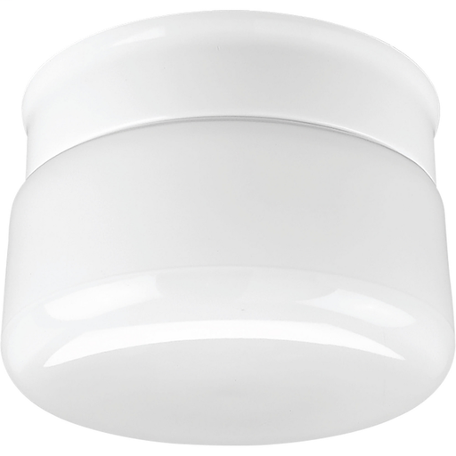 Product image for Progress P3516-30 One-Light White Glass 6-3/4" Close-to-Ceiling