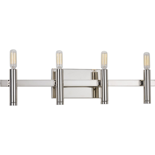 Product image for Progress P2102-104 Draper Collection Four-Light Polished Nickel Luxe Bath Vanity Light