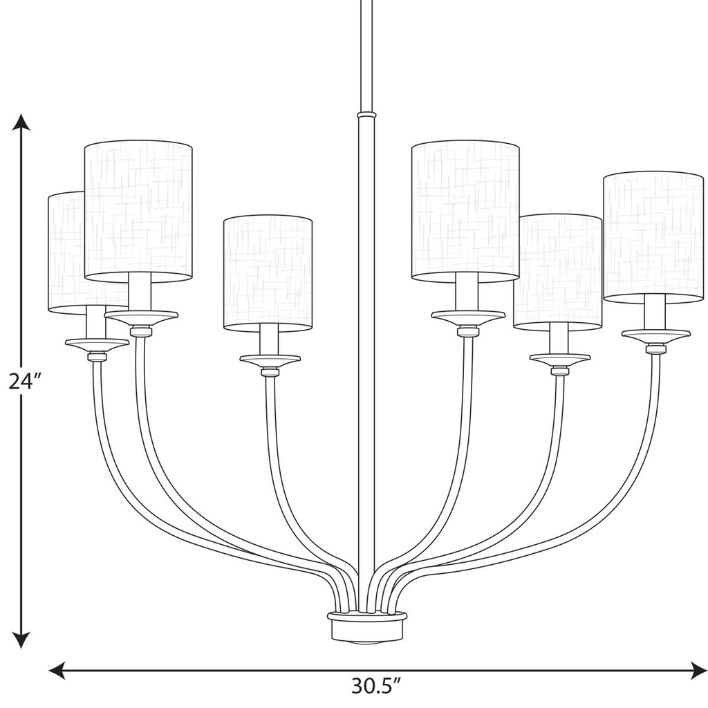 Bonita Collection Six-Light Satin Brass Foyer Chandelier
