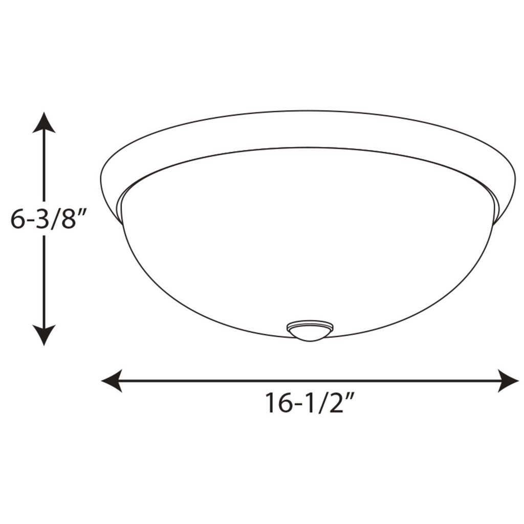 Three-Light 16-1/2" Glass Dome Flush Mount