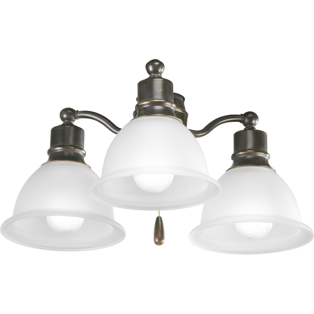 Product image for Progress P2623-20WB Madison Collection Three-Light Ceiling Fan Light