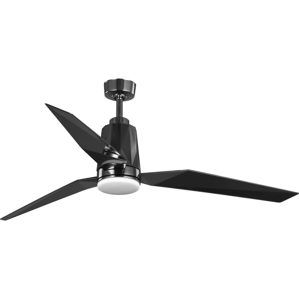 Product image for Progress P250038-231-30 Bixby Collection 60" Indoor/Outdoor Three-Blade Black Chrome Ceiling Fan