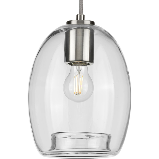 Caisson Collection Brushed Nickel One-Light Mini-Pendant
