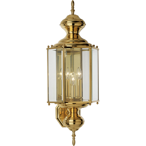 Product image for Progress P5730-10 BrassGUARD Collection Three-Light Wall Lantern