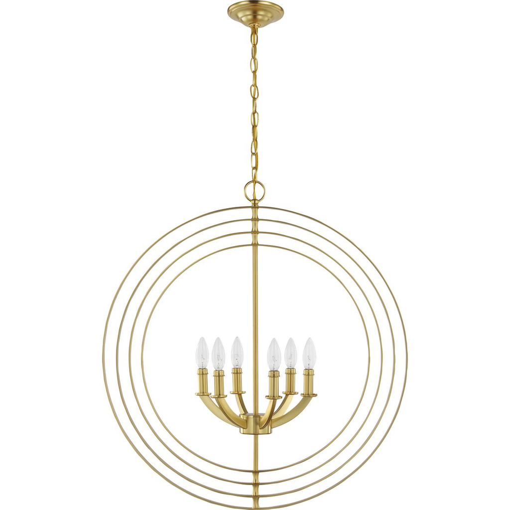 Equinox Collection Satin Brass Six-Light Sphere Pendant