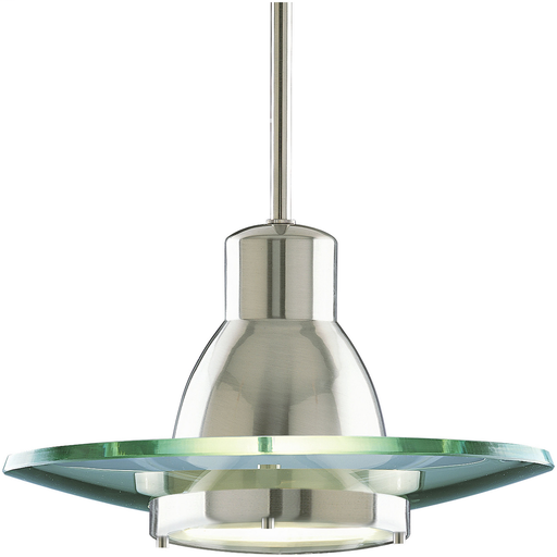 Product image for Progress P5003-09 Modern Pendant One-Light Brushed Nickel Clear Glass Mini-Pendant Light