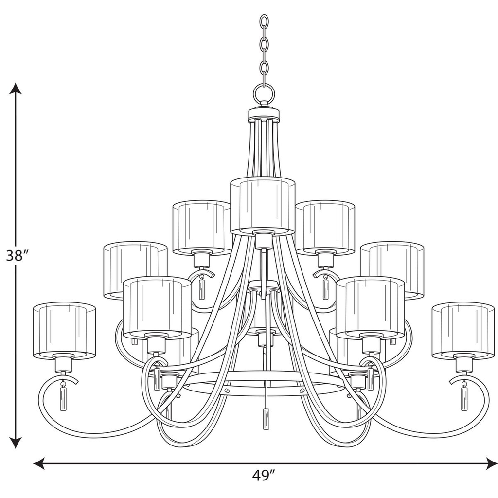 Invite Collection Twelve-Light, Three-Tier Chandelier