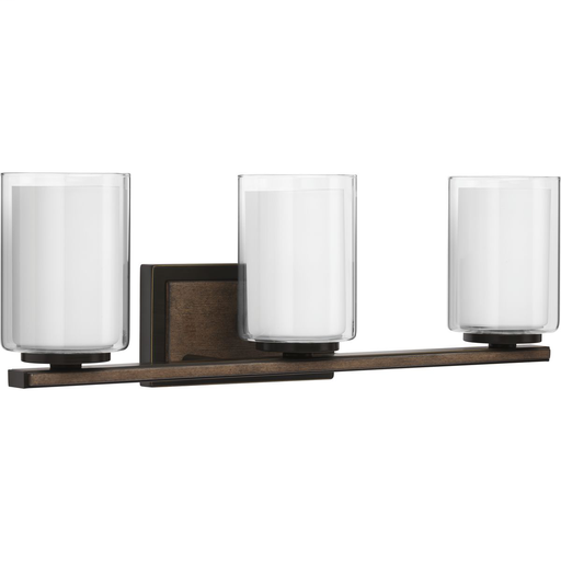 Product image for Progress P300217-020 Mast Collection Three-Light Antique Bronze Clear Glass Coastal Bath Vanity Light