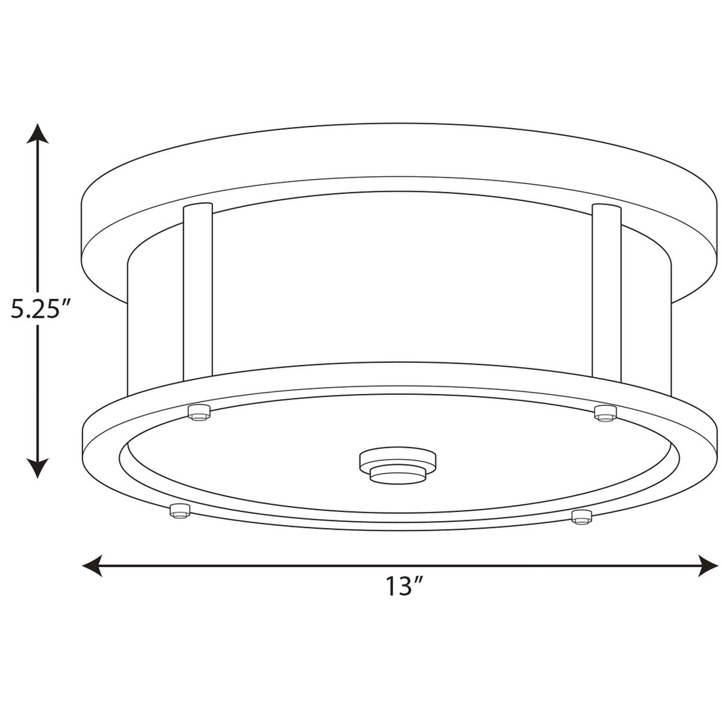 Mast Collection Two-Light 13" Flush Mount