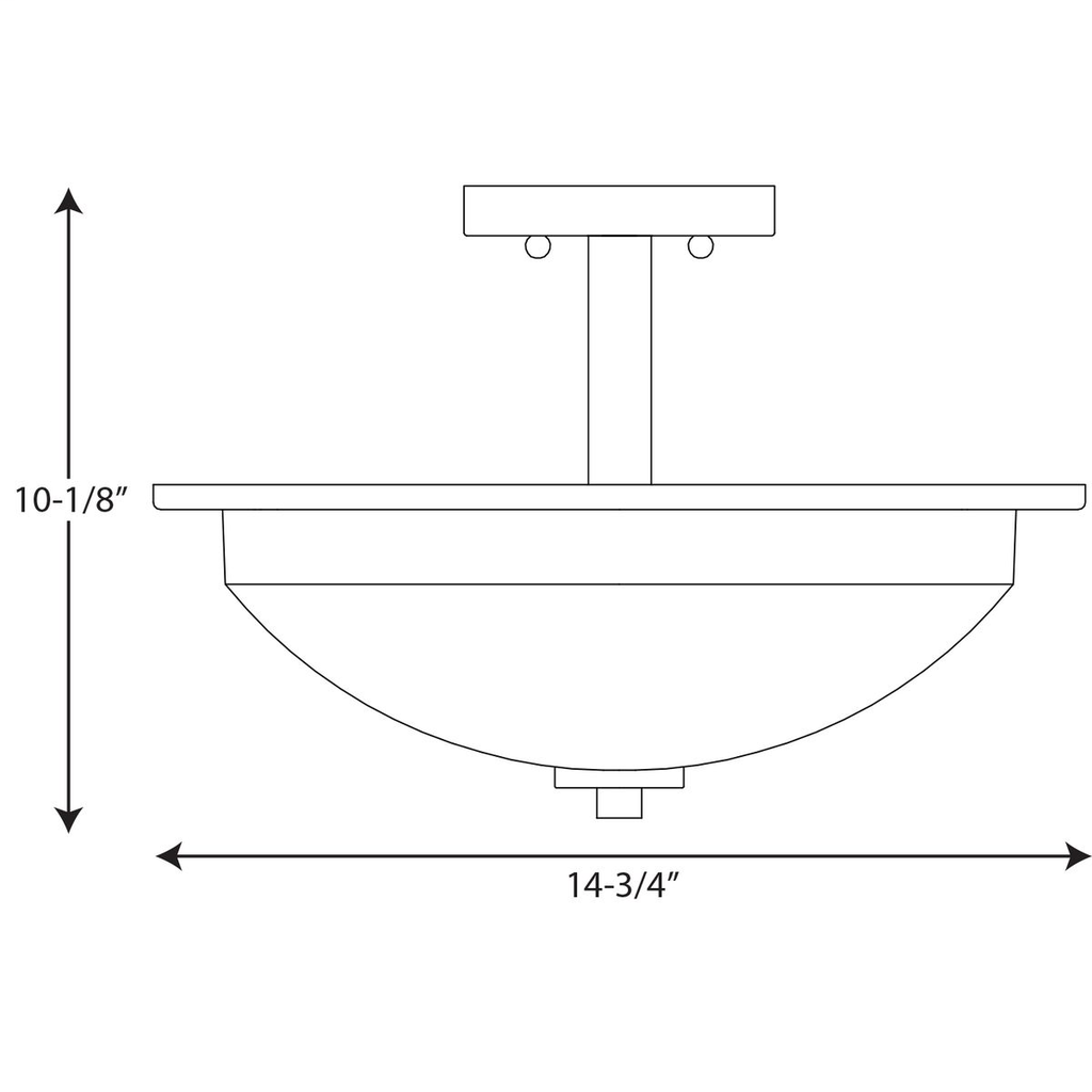 Replay Collection Two-light 14-3/4" Semi-Flush