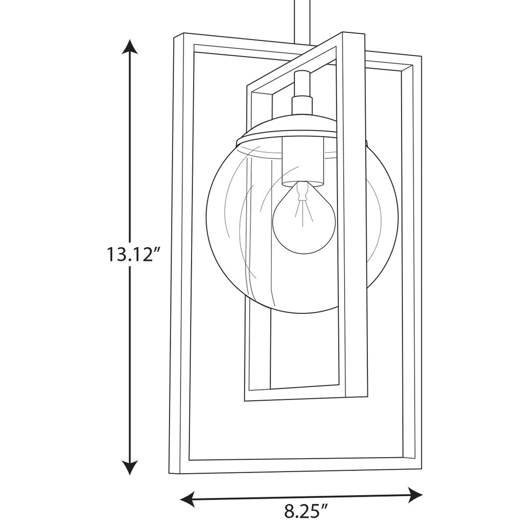 Atwell Collection Black One-Light Pendant