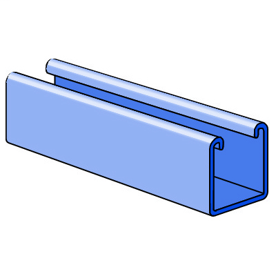 Product image for Unistrut P1000-10EA 10 Foot x 1-5/8 Inch x 1-5/8 Inch 12 Gauge Aluminum Solid Channel