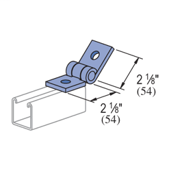 Product image for Unistrut P1843-EG Adjustable 2-Hole Hinge, Steel, Electrogalvanized