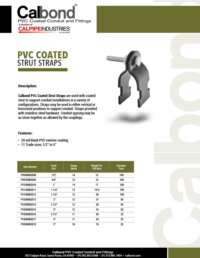 Calpipe Industries, Inc. PV0700B2009 3/4 Inch PVC Pipe Strap Viking