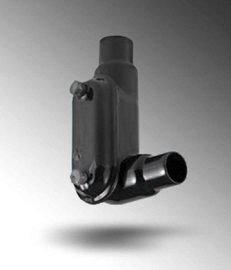 Product image for Calpipe PA1500LR57SA 1-1/2" PVC Coated Aluminum Fitting, Form 7 LR