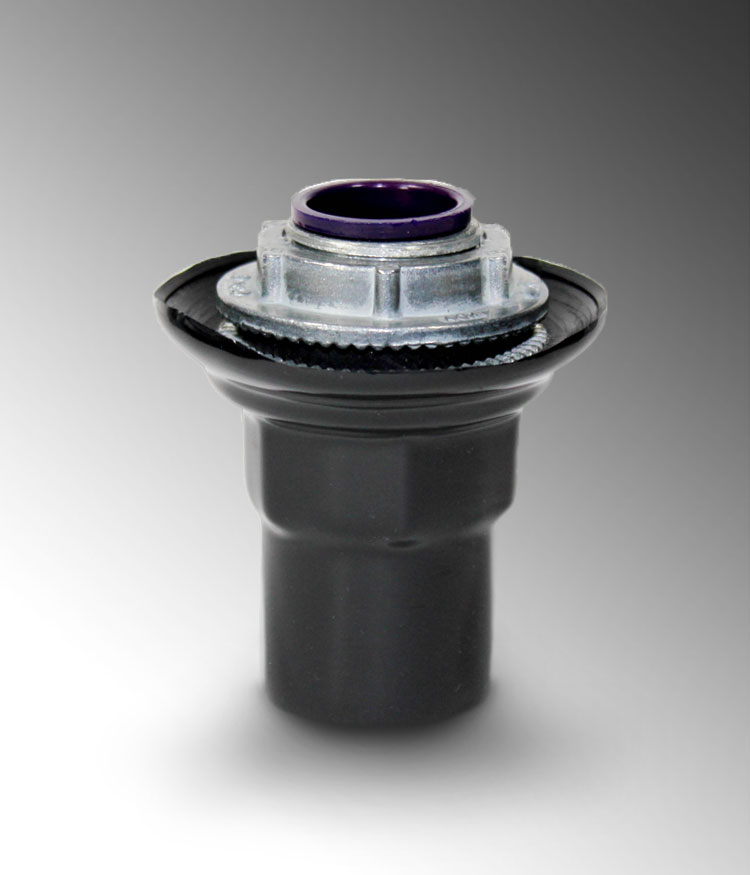 Product image for Calpipe PV1500ST5 1-1/2" PVC Coated Galvanized Rigid Knockout Hub
