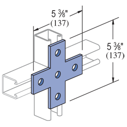 Product image for Unistrut P1028-GR 5-Hole Flat Plate Fitting, Steel, Green E-Coat Finish
