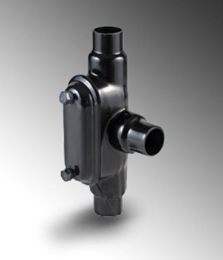 Product image for Calpipe PA2500T77SA 2-1/2" PVC Coated Aluminum Fitting, Form 7 T