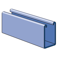 Product image for Unistrut P5500-20PG 1-5/8" x 2-7/16" x 20' Solid Strut Channel, 12 Gauge, Steel, Pre-Galvanized