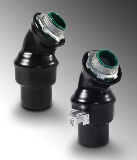 Product image for Calpipe PV1000LT10045 1" 45. PVC Coated Galvanized Rigid Liquidtight Connector
