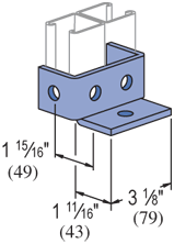 Product image for Unistrut P2543-HG 18" Bracket (Slots Up and Down), Steel, Hot-Dip Galvanized, 1-5/8" Series