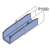 Product image for Unistrut P2900-AL 3/8"-16 In-Channel Straight Joiner, Aluminum