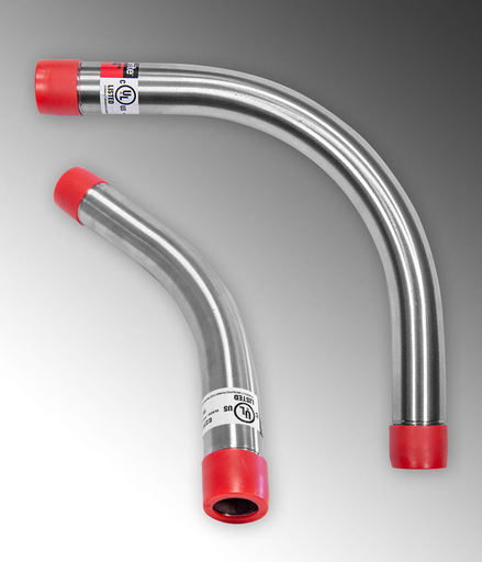 Product image for Calbrite S41090EL00 1" 90&#176; Rigid Conduit Elbow, 304 Stainless Steel