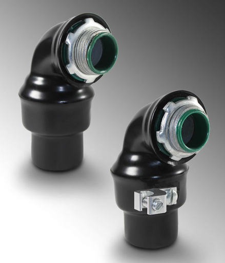 Product image for Calpipe PV0500LT5090 1/2" 90. PVC Coated Galvanized Rigid Liquidtight Connector